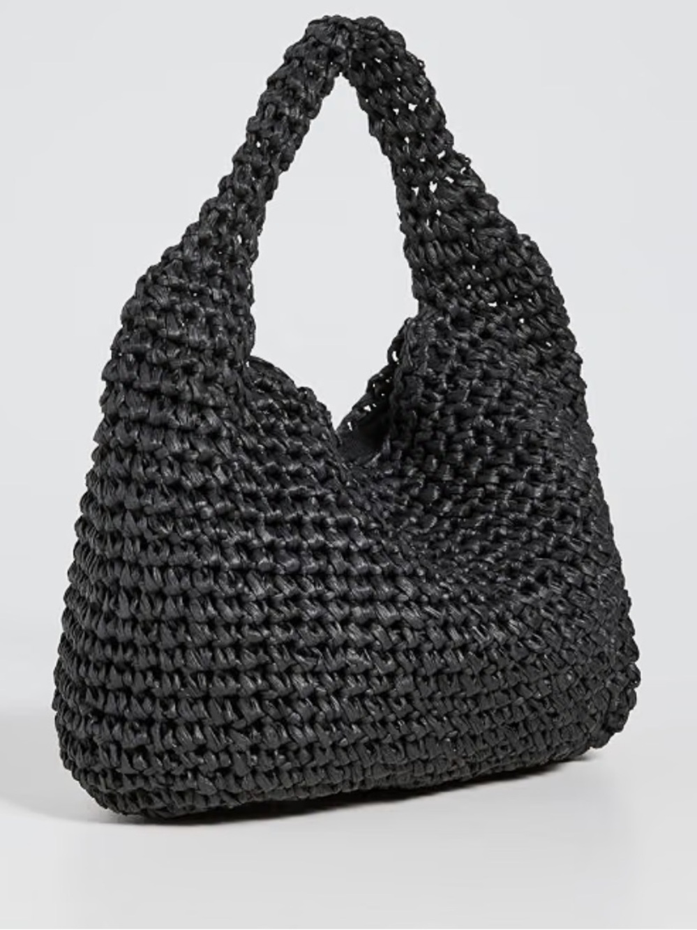 Mini black raffia slouch bag - hat attack